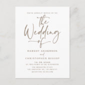 Taupe Hand Lettered書道ボホ結婚ズ インビテーションポストカード (正面)