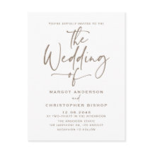 Taupe Hand Lettered書道ボホ結婚ズ