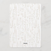 Taupe Hello Baby Wildflower Invitation 招待状 (裏面)