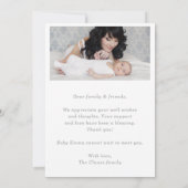 Taupe Hello World Photo Baby Announcement Card 招待状 (裏面)