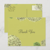 Taupe Hydrangea Thank You Post Card ポストカード (正面/裏面)