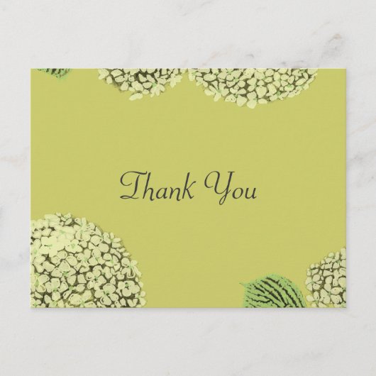 Taupe Hydrangea Thank You Post Card ポストカード (正面)