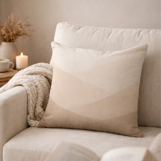 Taupe Ivory Dusk Throw Pillow クッション