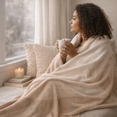 Taupe Ivory Horizon Fleece Blanket フリースブランケット