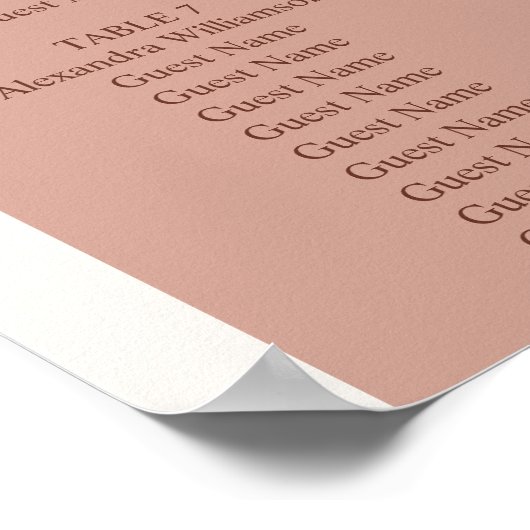 Taupe ivory pampas grass wedding seating chart ポスター (角)