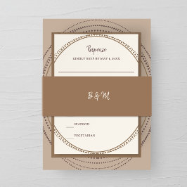 Taupe & Ivory Wedding Invitation Belly Band 招待状ベリーバンド