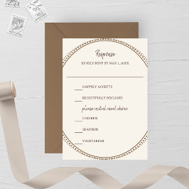 Taupe & Ivory Wedding RSVP Card