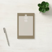 Taupe Keep Calm And Your Text Easily ポストイット (オフィス)
