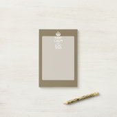 Taupe Keep Calm And Your Text Easily ポストイット (デスク上)