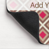 Taupe, Light Taupe, Hot Pinkイカットダイヤモンドセイロール マウスパッド (コーナー)