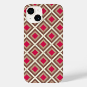 Taupe, Light Taupe, Hot Pinkイカットダイヤモンドセイロール Case-Mate iPhone 14ケース