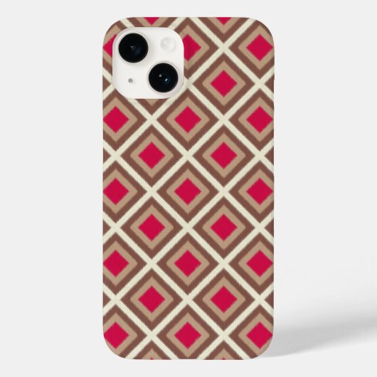 Taupe, Light Taupe, Hot Pinkイカットダイヤモンドセイロール Case-Mate iPhoneケース (裏面)