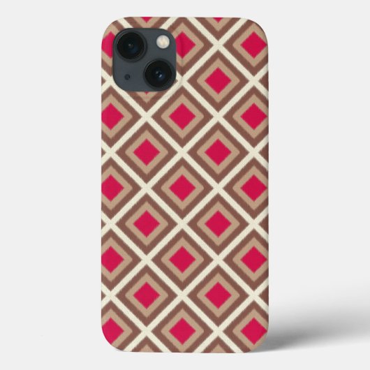 Taupe, Light Taupe, Hot Pinkイカットダイヤモンドセイロール Case-Mate iPhoneケース (裏面)