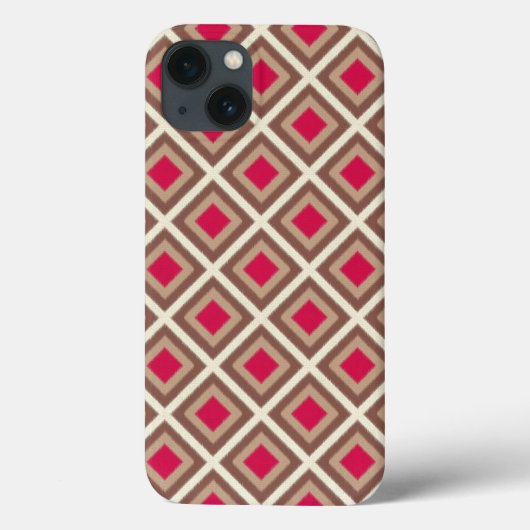 Taupe, Light Taupe, Hot Pinkイカットダイヤモンドセイロール Case-Mate iPhoneケース (裏面)