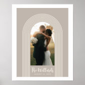 Taupe Lombard Lines Arch Custom Photo Art Print ポスター (正面)
