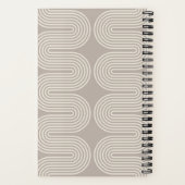 Taupe Lombard Wavy Lines Modern Custom Notebook ノートブック (裏面)