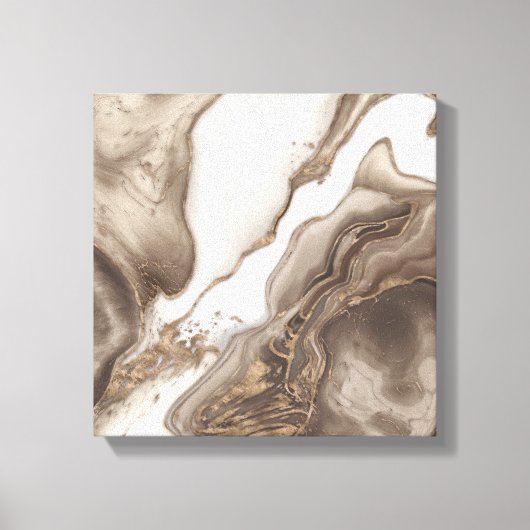 Taupe marble and gold abstract キャンバスプリント (正面)
