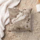 Taupe marble and gold abstract クッション (ブランケット)