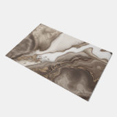 Taupe marble and gold abstract ドアマット (アングル)