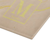 Taupe Marble with Yellow Streaks Monogram カッティングボード (角)