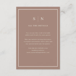 Taupe Minimal Chic Border | Wedding Guest Details エンクロージャーカード