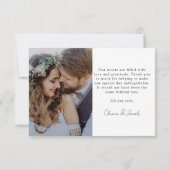 Taupe Minimalist 2写真書道結婚の サンキューカード (裏面)