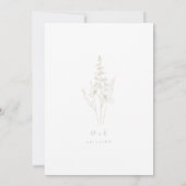 Taupe Neutral Wildflower Wedding Invitation 招待状 (裏面)