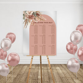Taupe pampas grass wedding seating chart アクリルサイン