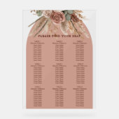 Taupe pampas grass wedding seating chart アクリルサイン (正面)