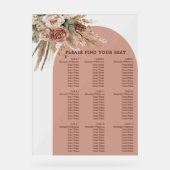 Taupe pampas grass wedding seating chart アクリルサイン (正面)