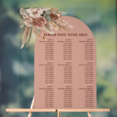 Taupe pampas grass wedding seating chart アクリルサイン (ニュートラル)