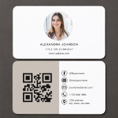 Taupe Photo QR Code 名刺