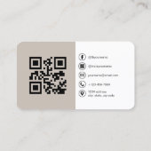 Taupe Photo QR Code 名刺 (裏面)