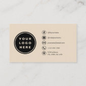 Taupe Photo with QR Code Social Media 名刺 (裏面)