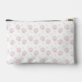 Taupe & Pink Paw Print Cosmetic Bag – Personalized アクセサリーポーチ (裏面)