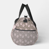 Taupe & Pink Paw Print Duffel Bag – Personalized ダッフルバッグ (右)
