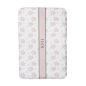 Taupe & Pink Paw Print – Personalized Dog Lover バスマット (正面縦)