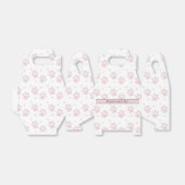 Taupe & Pink Paw Print – Personalized Party フェイバーボックス (折り畳みなし)