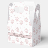 Taupe & Pink Paw Print – Personalized Party フェイバーボックス (オープン)