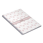 Taupe & Pink Paw Print Spiral Notebook ノートブック (右側)