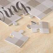 Taupe Plaid モダン Food Happy Thangling ジグソーパズル (側面)