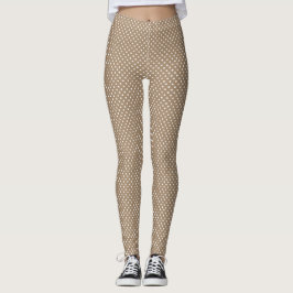 Taupe Polka Dot Leggings for Any Occasion レギンス