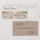 Taupe Reネッサンスダマスク名刺 名刺 (正面/裏面)