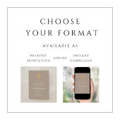 Taupe Religious Cross Boy First Holy Communion 招待状