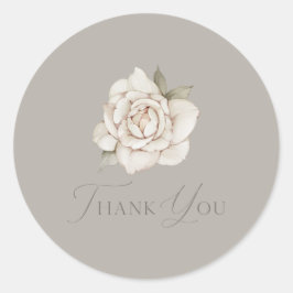 Taupe Rose “Thank You” Wedding ラウンドシール