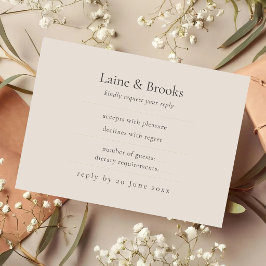 Taupe RSVP Card | Minimal Elegant Wedding Response