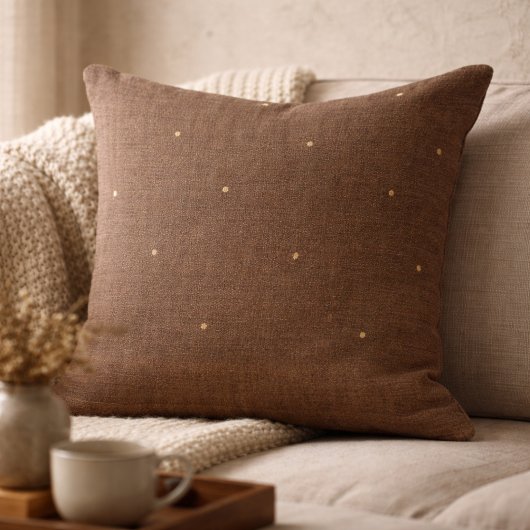 Taupe Rustic Hearth Throw Pillow クッション