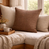 Taupe Rustic Hearth Throw Pillow クッション