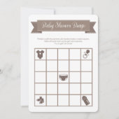 Taupe Sand Baby Shower Bingo Game両面 招待状 (正面)