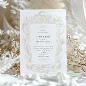Taupe Sand Elegance Baroque Wedding Invitation 招待状